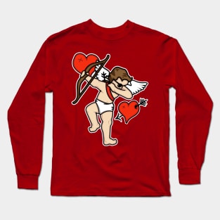 Dabbing Cupid Funny Valentines Day Gift Idea Long Sleeve T-Shirt
